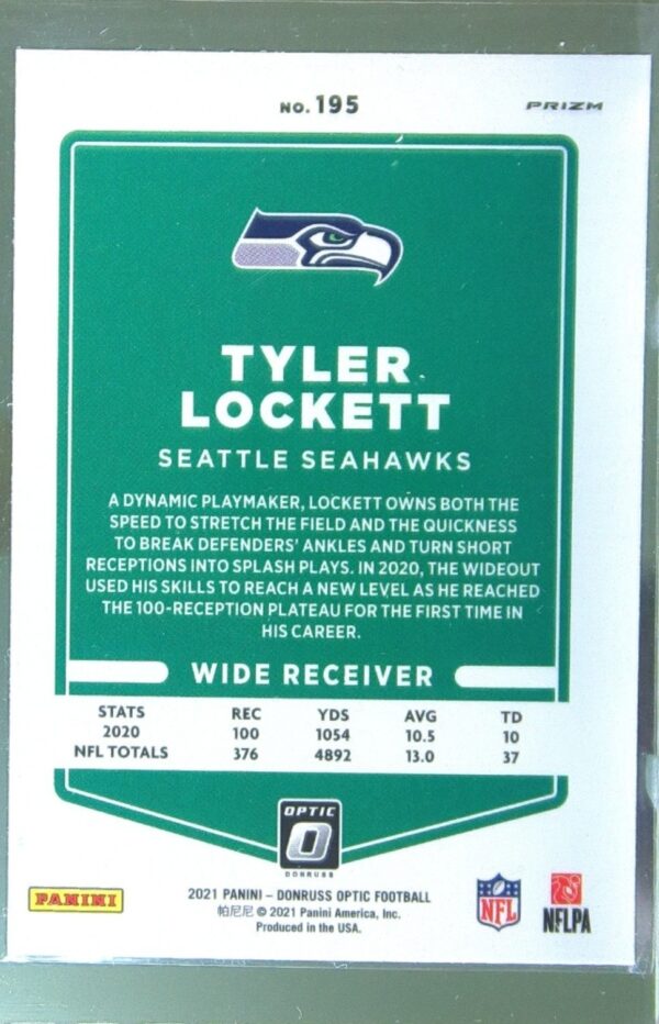 2021 Donruss Optic Tyler Lockett Stars #195 Seahawks - Image 3