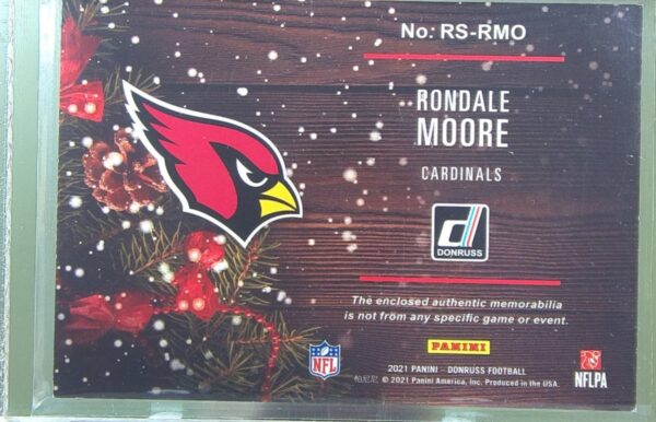2021 Donruss Rondale Moore JSY RC #RS-RMO Cardinals Rookie Holiday Sweater - Image 3