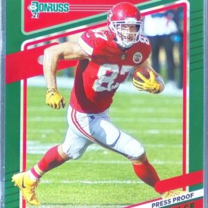 2021 Donruss Travis Kelce Press Proof Green #118 Chiefs