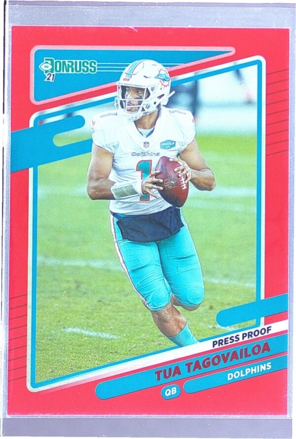 2021 Donruss Tua Tagovailoa Press Proof Red #61 Dolphins