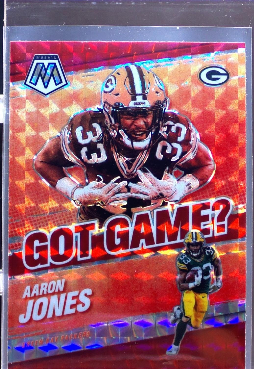 2021 Mosaic Aaron Jones #GG-8 Packers Got Game? Mosaic Red