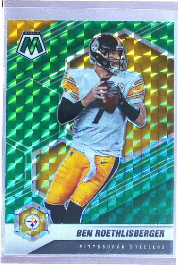 2021 Mosaic Ben Roethlisberger Prizm Green #166 Steelers