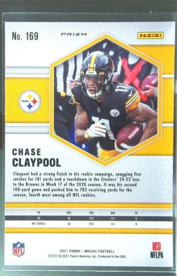 2021 Mosaic Chase Claypool Prizm Green #169 Steelers - Image 3