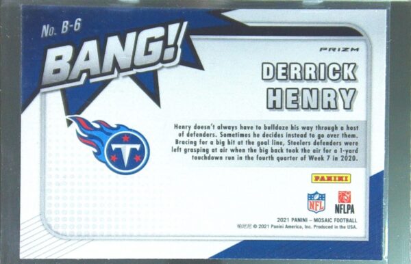 2021 Mosaic Derrick Henry #B-6 Titans Bang! Mosaic - Image 3