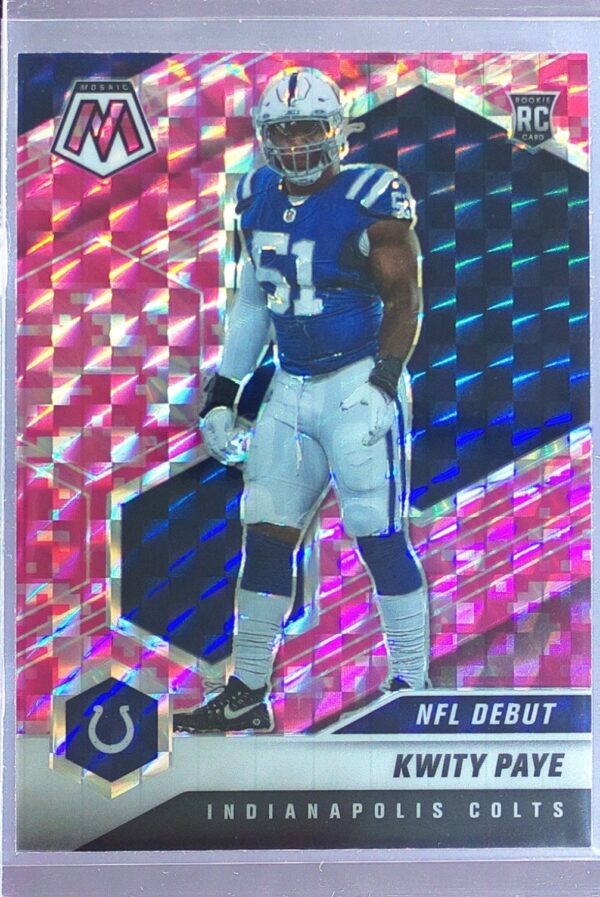 2021 Mosaic Kwity Paye Prizm Camo Pink RC #260 Colts