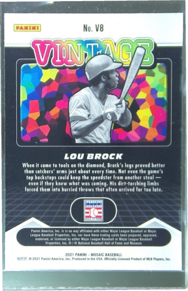 2021 Mosaic Lou Brock #V8 Cardinals Vintage - Image 3