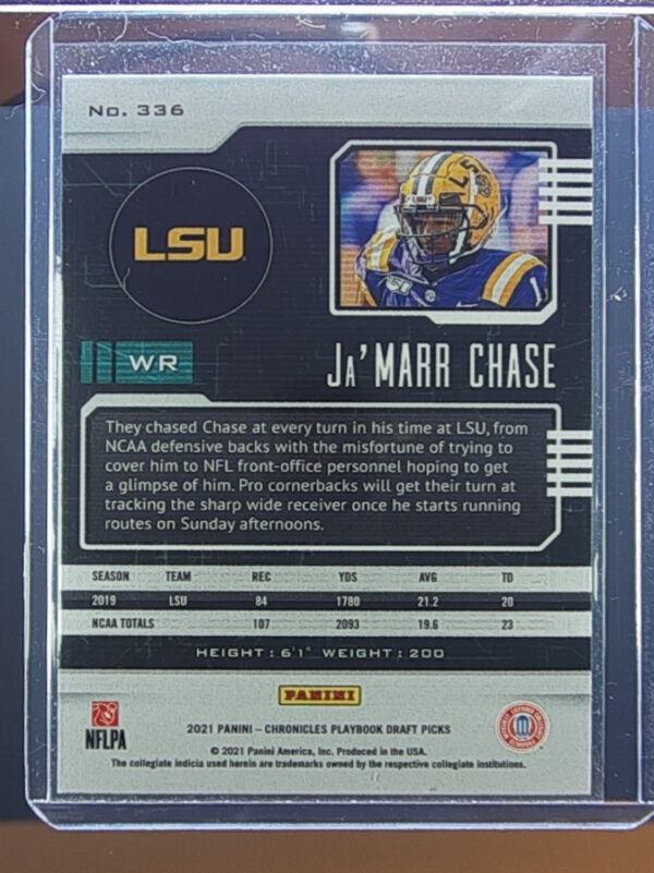 2021 Panini Chronicles Draft Picks Ja'Marr Chase #336 Tigers - Image 3
