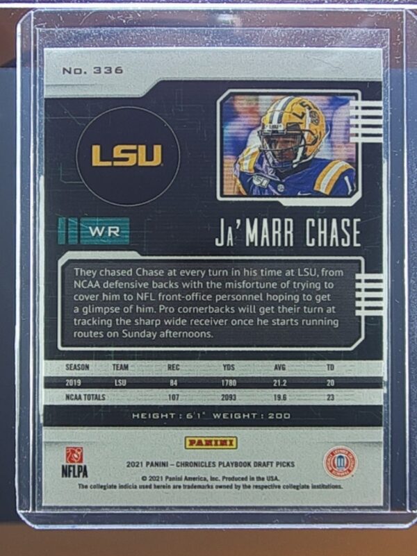 2021 Panini Chronicles Draft Picks Ja'Marr Chase #336 Tigers - Image 3