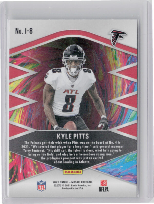 2021 Panini Mosaic Kyle Pitts #I-8 Falcons Introductions - Image 3