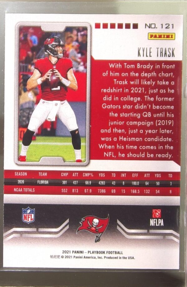 2021 Panini Playbook Kyle Trask RC #121 Buccaneers - Image 3