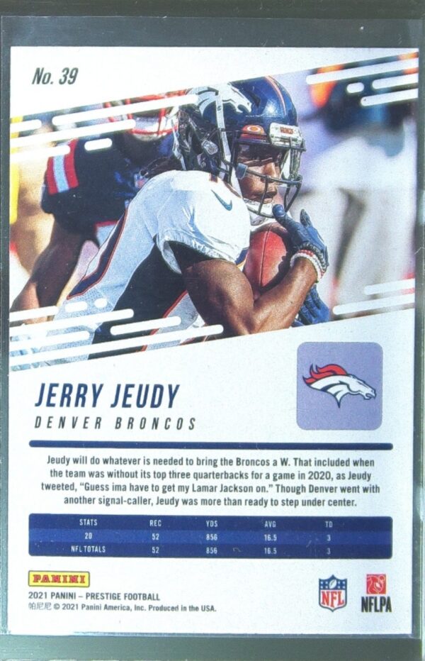 2021 Panini Prestige Jerry Jeudy Xtra Points Astral #39 Broncos - Image 3