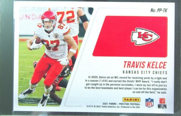 2021 Panini Prestige Travis Kelce #PP-TK Chiefs Prestigious Pros - Image 3