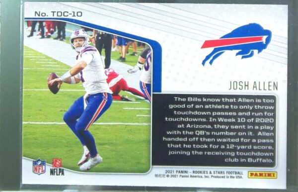 2021 Panini Rookies & Stars Josh Allen #TDC-10 Bills Touchdown Club - Image 3