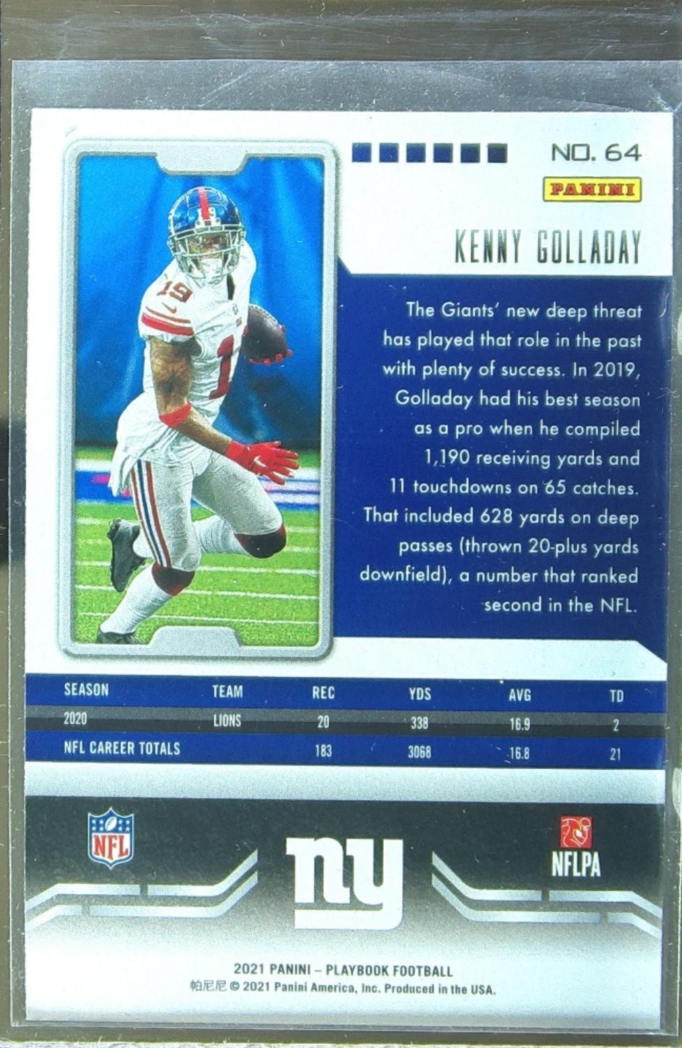 2021 Playbook Kenny Golladay Sparkle #64 Giants - Image 3