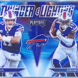 2021 Playoff Josh Allen / Stefon Diggs #TL-8 Bills Thunder & Lightning Blue