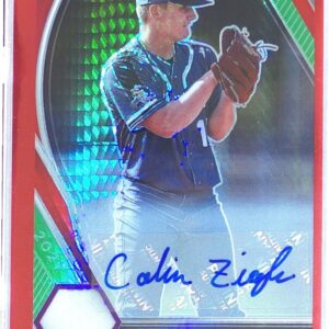 2021 Prizm Draft Picks Calvin Ziegler Auto #PDP46 Hyper Red and Purple Auto