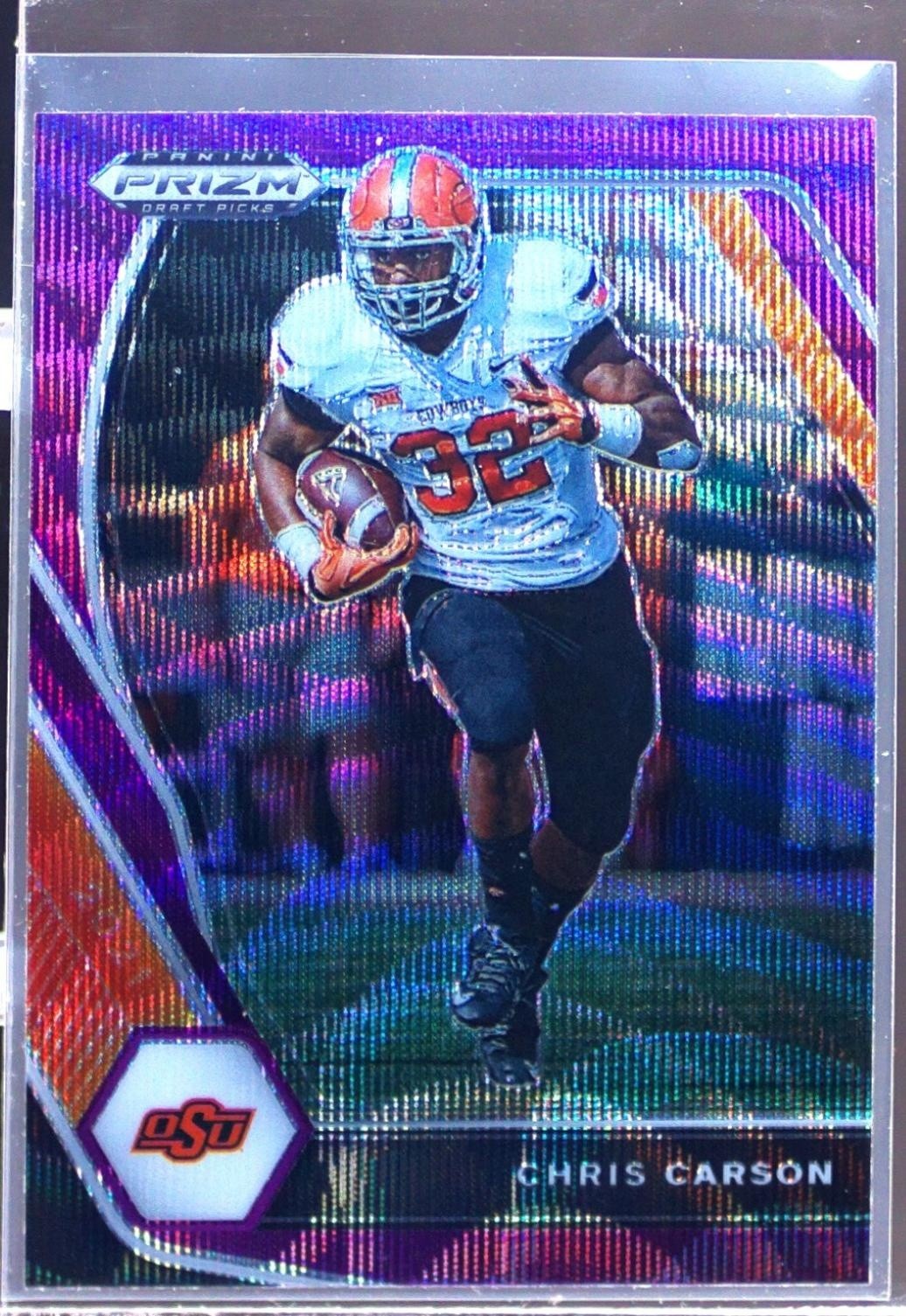 2021 Prizm Draft Picks Chris Carson Purple Wave #98 Cowboys