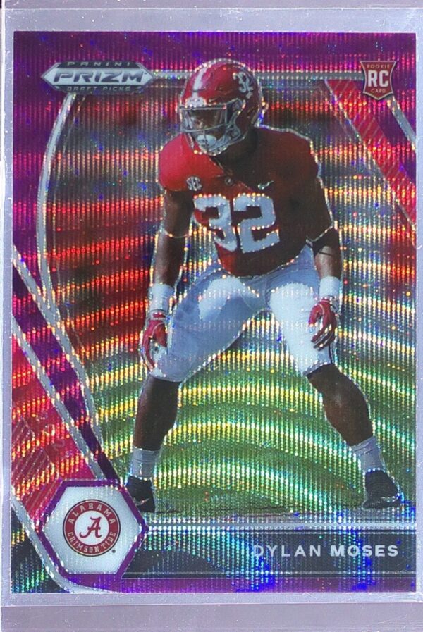 2021 Prizm Draft Picks Dylan Moses Purple Wave RC #140 Tide
