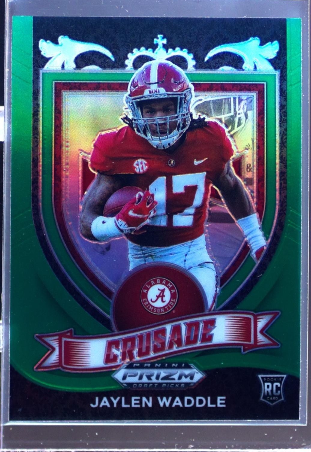 2021 Prizm Draft Picks Jaylen Waddle Green RC #169 Tide