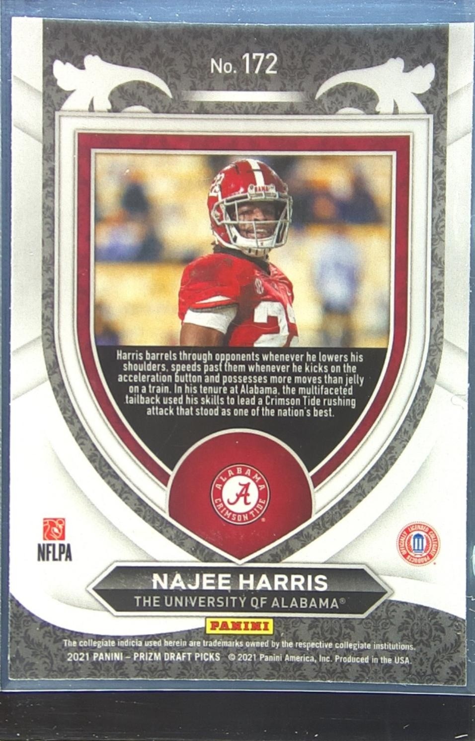 2021 Prizm Draft Picks Najee Harris RC #172 Tide - Image 3