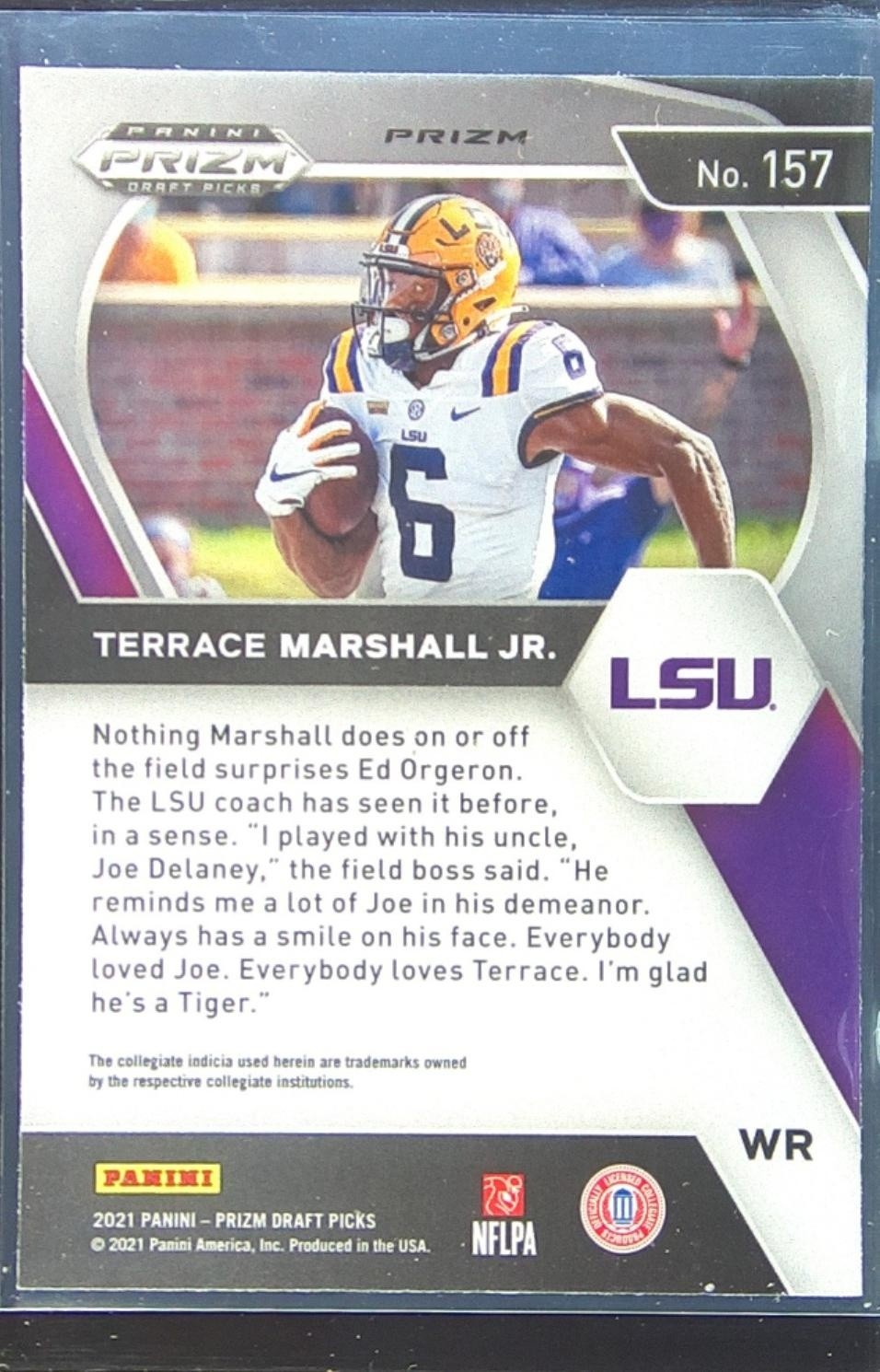 2021 Prizm Draft Picks Terrace Marshall Jr. Green RC #157 Tigers - Image 3