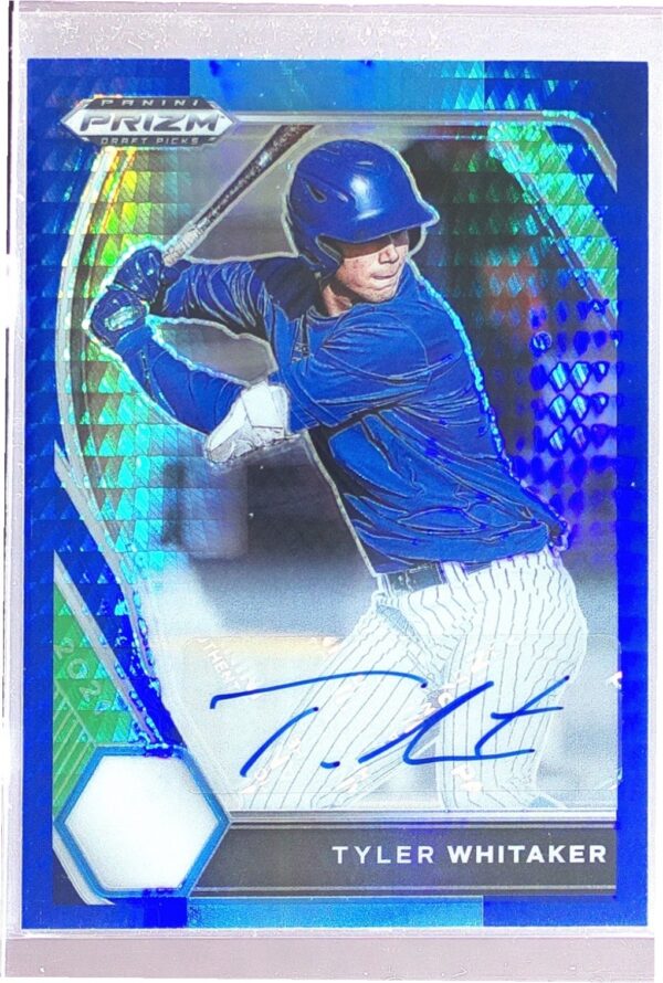 2021 Prizm Draft Picks Tyler Whitaker Auto #PDP87 Hyper Blue and Carolina Blue