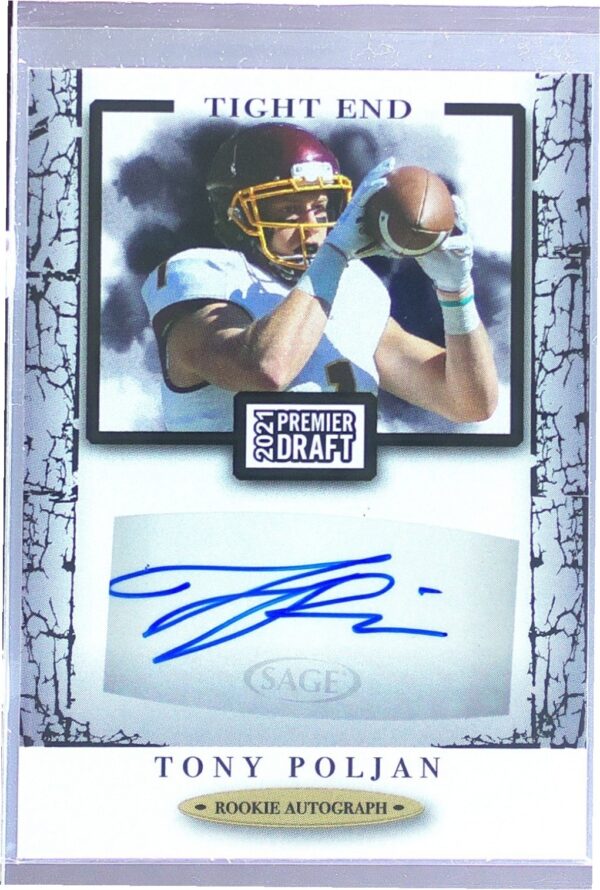 2021 SAGE Premier Draft Tony Poljan Auto RC #A139 Cavaliers Autographs Black