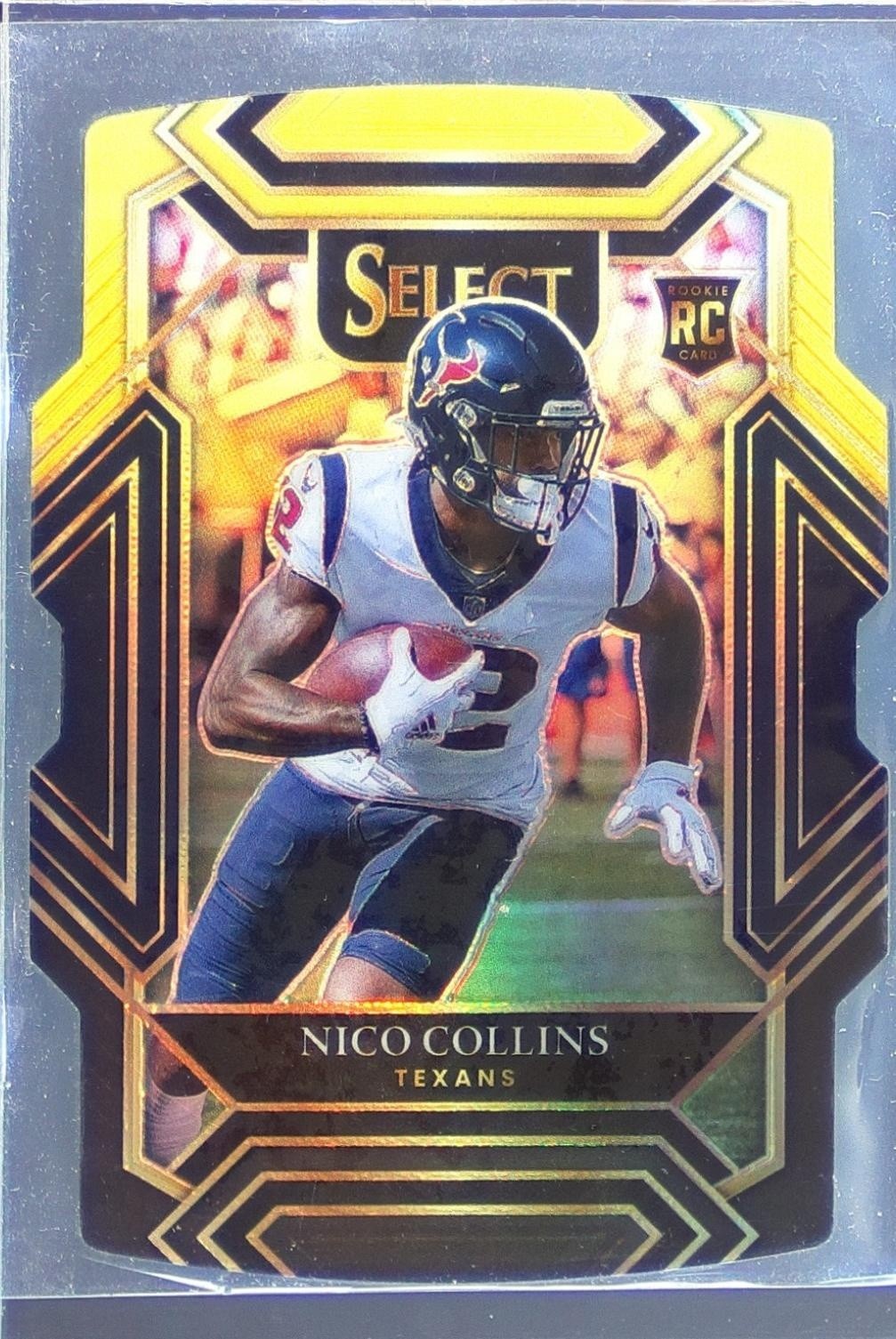 2021 Select Nico Collins Black and Gold Prizm Die Cut RC #269 Texans