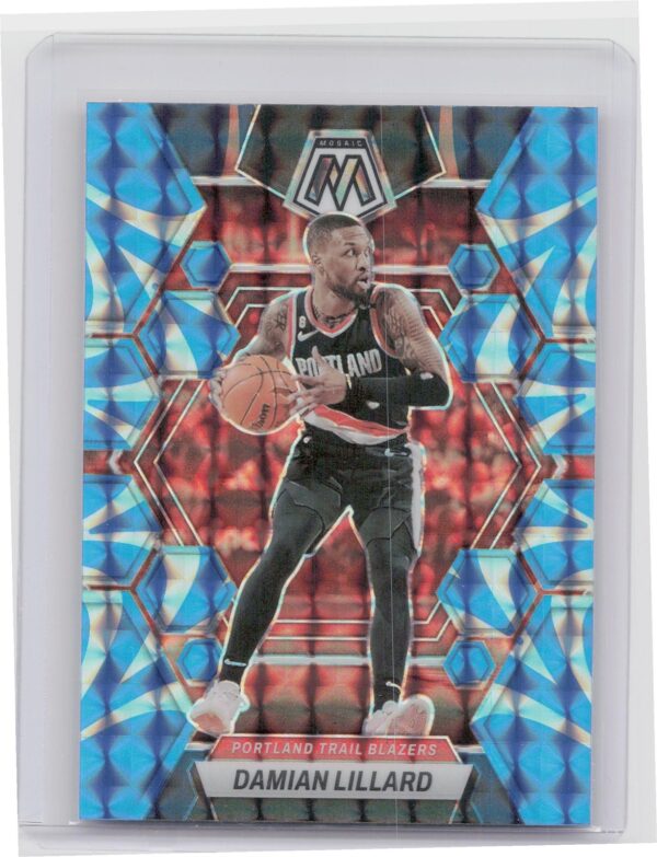2022-23 Panini Mosaic Damian Lillard Reactive Blue #38 Blazers