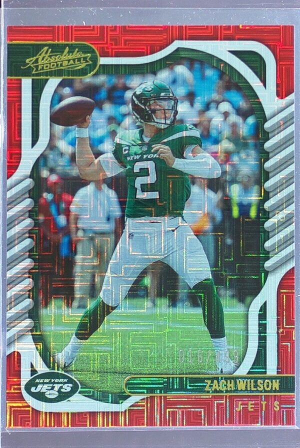 2022 Absolute Zach Wilson Red Squares /499 #99 Jets