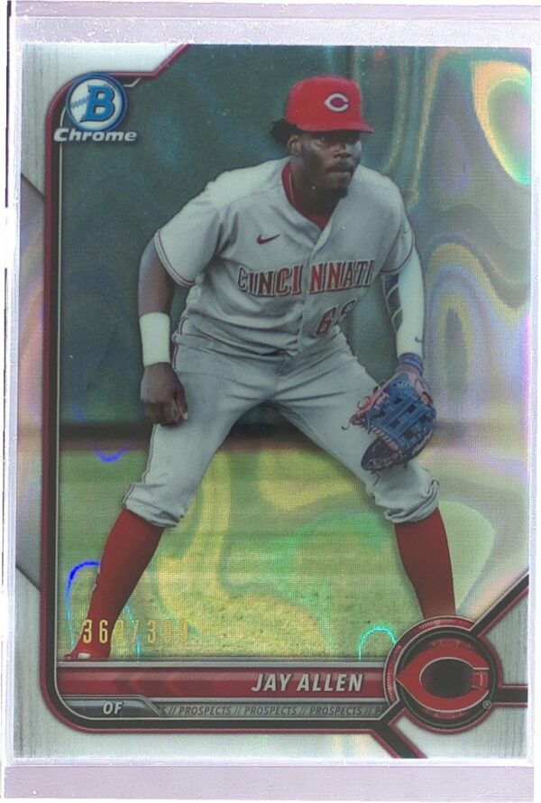 2022 Bowman Chrome Jay Allen /399 #BCP-114 Reds Chrome Prospects Lava Refractor