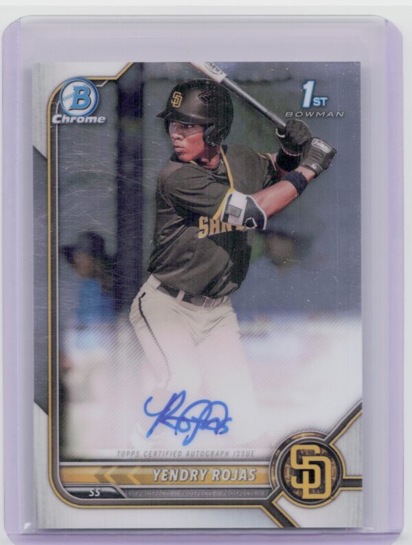 2022 Bowman Chrome Yendry Rojas AU #CPA-YR Padres Prospect Autographs