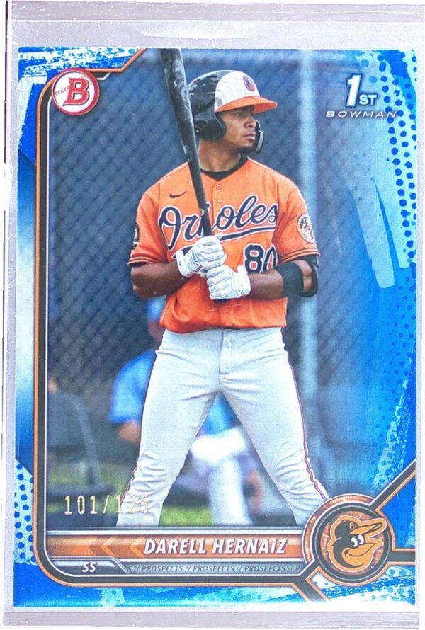 2022 Bowman Darell Hernaiz /125 #BP-27 Orioles Prospects Blue Pattern