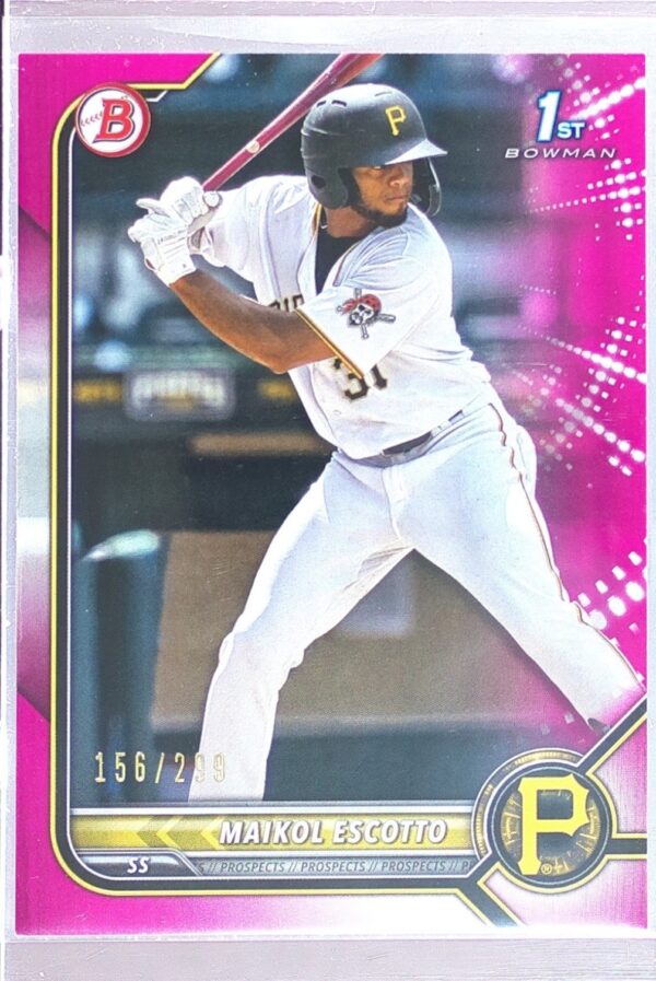 2022 Bowman Maikol Escotto /299 #BP-52 Pirates Prospects Fuchsia