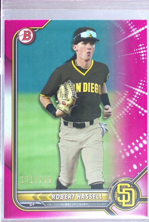 2022 Bowman Robert Hassell /299 #BP-133 Padres Prospects Fuchsia