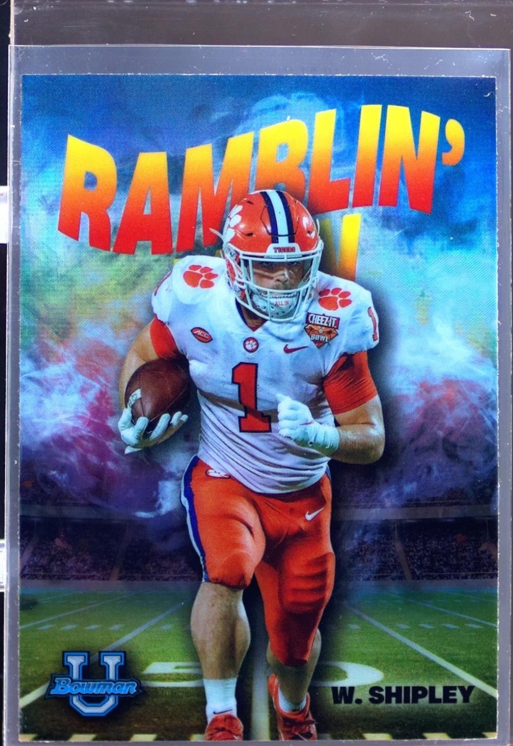 2022 Bowman University Chrome Will Shipley #RM-6 Tigers Ramblin' Man