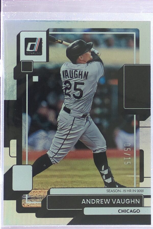 2022 Donruss Andrew Vaughn Season Stat Line /15 #89 Sox