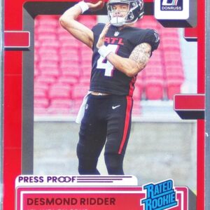 2022 Donruss Desmond Ridder Red Press Proof RC #304 Falcons