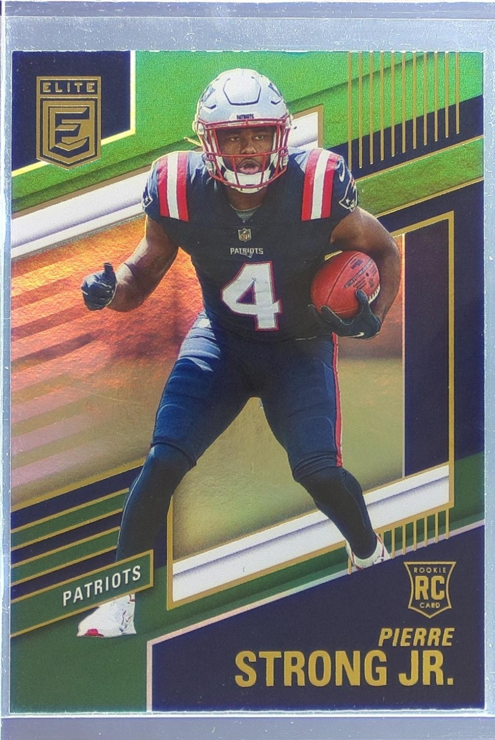 2022 Donruss Elite Pierre Strong Jr. Green RC #163 Patriots
