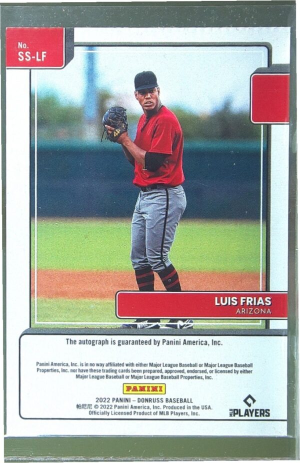 2022 Donruss Luis Frias #SS-LF Diamondbacks Signature Series - Image 3