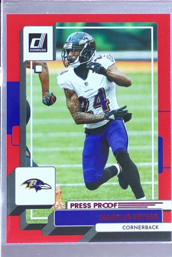 2022 Donruss Marcus Peters Press Proof Red #195 Ravens