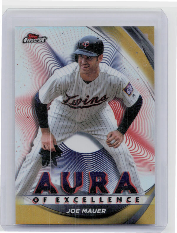 2022 Finest Joe Mauer SN50 #AE-JMA Twins Aura of Excellence Gold Refractor