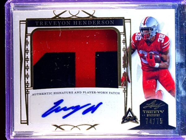 2022 Leaf Trinity TreVeyon Henderson Auto JSY /75 #PA-TH1 Buckeyes PW Gold