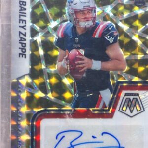 2022 Mosaic Bailey Zappe RC Auto #RAM-BZ Patriots Rookie Autographs Mosaic Red