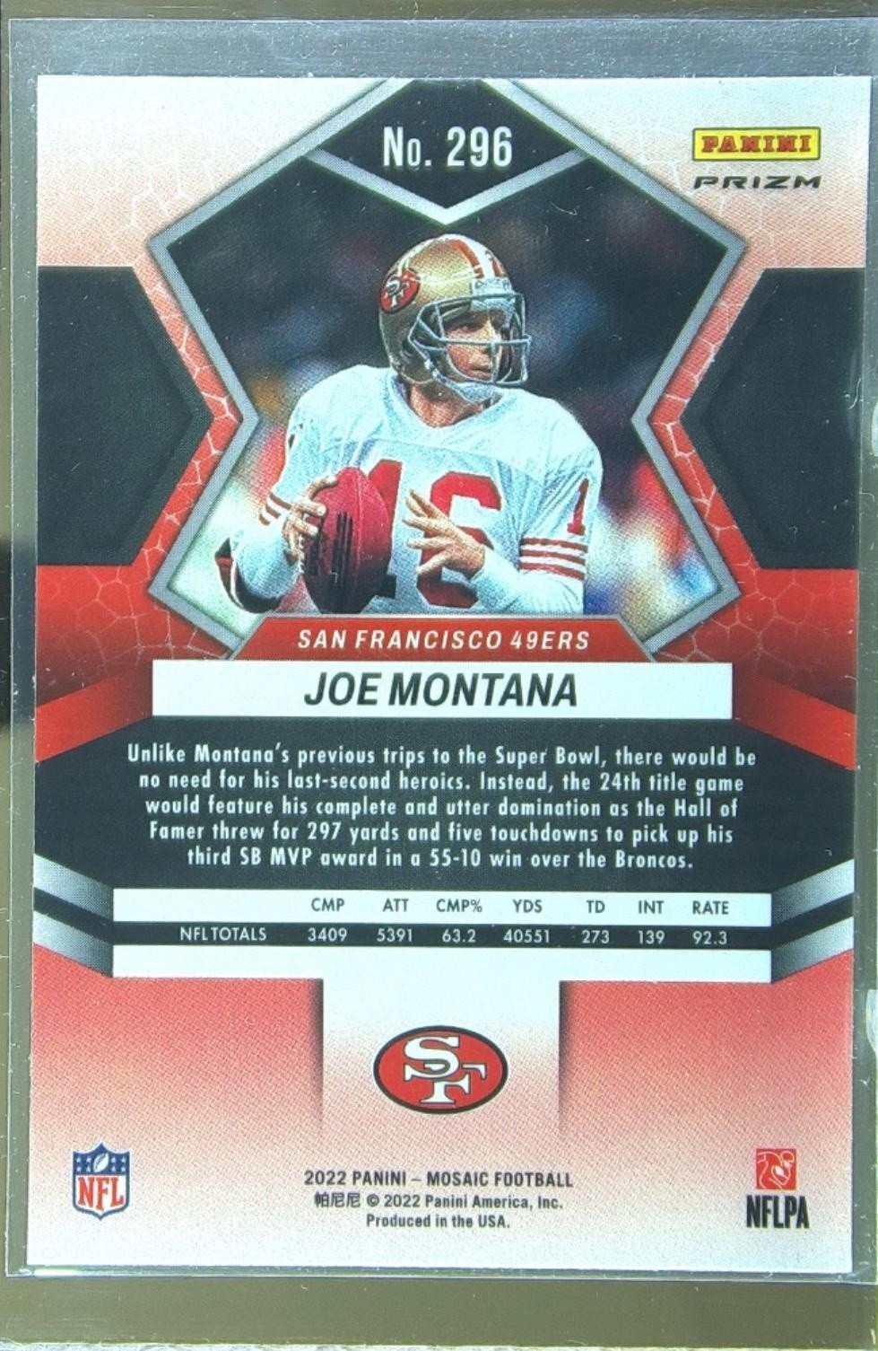 2022 Mosaic Joe Montana Mosaic #296 49ers - Image 3