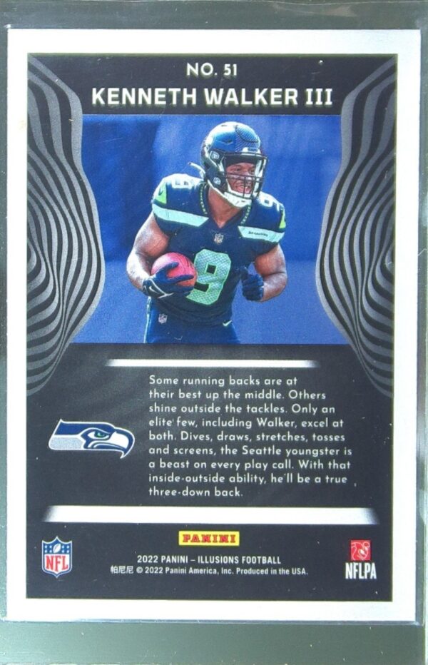 2022 Panini Illusions Kenneth Walker III RC #51 Seahawks - Image 3