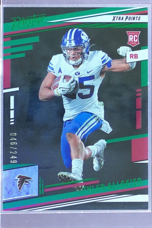 2022 Panini Prestige Tyler Allgeier Xtra Points Green /249 RC #357 Falcons