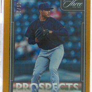 2022 Panini Three and Two Taj Bradley /25 #P-29 Rays Prospects Gold