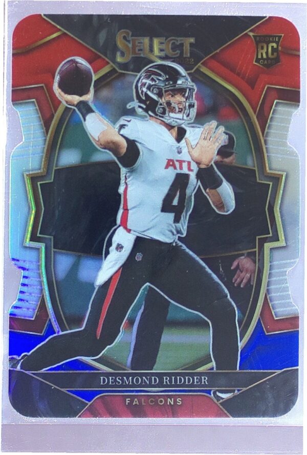 2022 Select Desmond Ridder Red and Blue Prizm Die Cut RC #36 Falcons