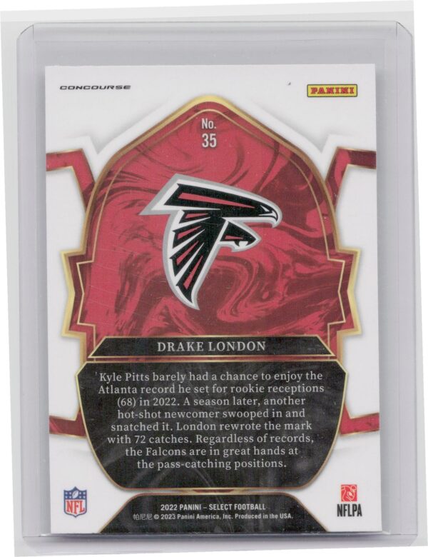 2022 Select Drake London RC #35 Falcons - Image 3